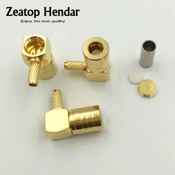 

100Pcs Brass SMB Female Right Angle 90 Degree RF Connector for RG316 RG174 LMR100 Coaxial Cable