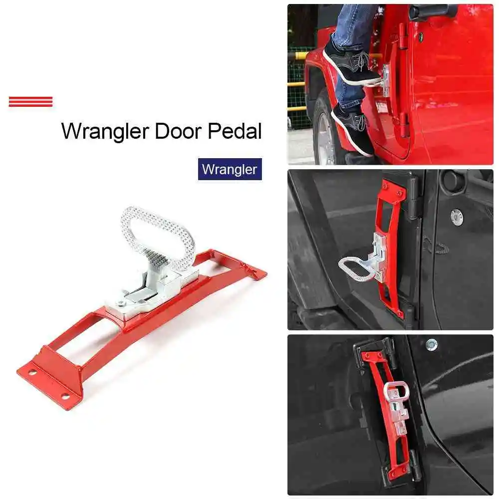 Foot Pegs Door Steps Door Hinge Foot Pedal Rest For Jeep Wrangler JK JKU  Unlimited Rubicon Climbing Running Board Feet Plate|Tấm & Khung Cửa Ngoài|  - AliExpress