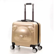 Мультфильм Аниме 3D прокатки багаж для мальчиков и девочек детский медведь тележка чемодан 18/20 дюймов для мужчин и женщин походная коробка детский чехол