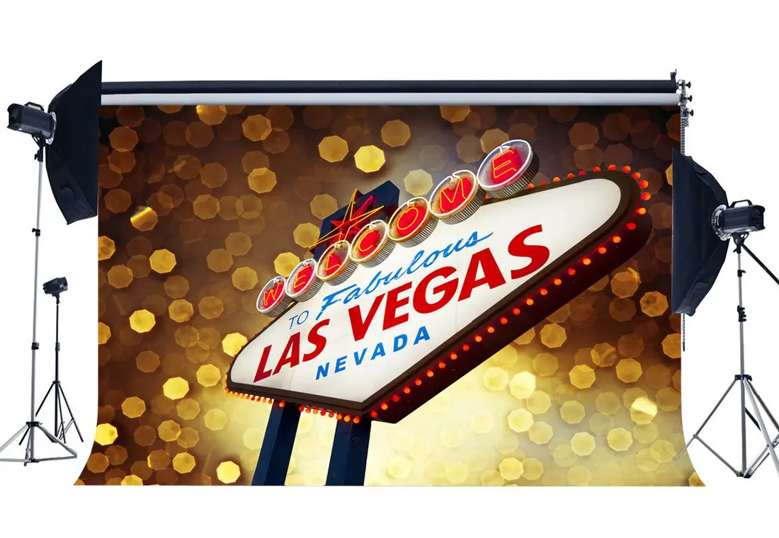 

Photography Backdrop Las Vegas Cityscape Bokeh Halos Golden Glitter Polka Dots Sparkle Sequins Backdrops Background