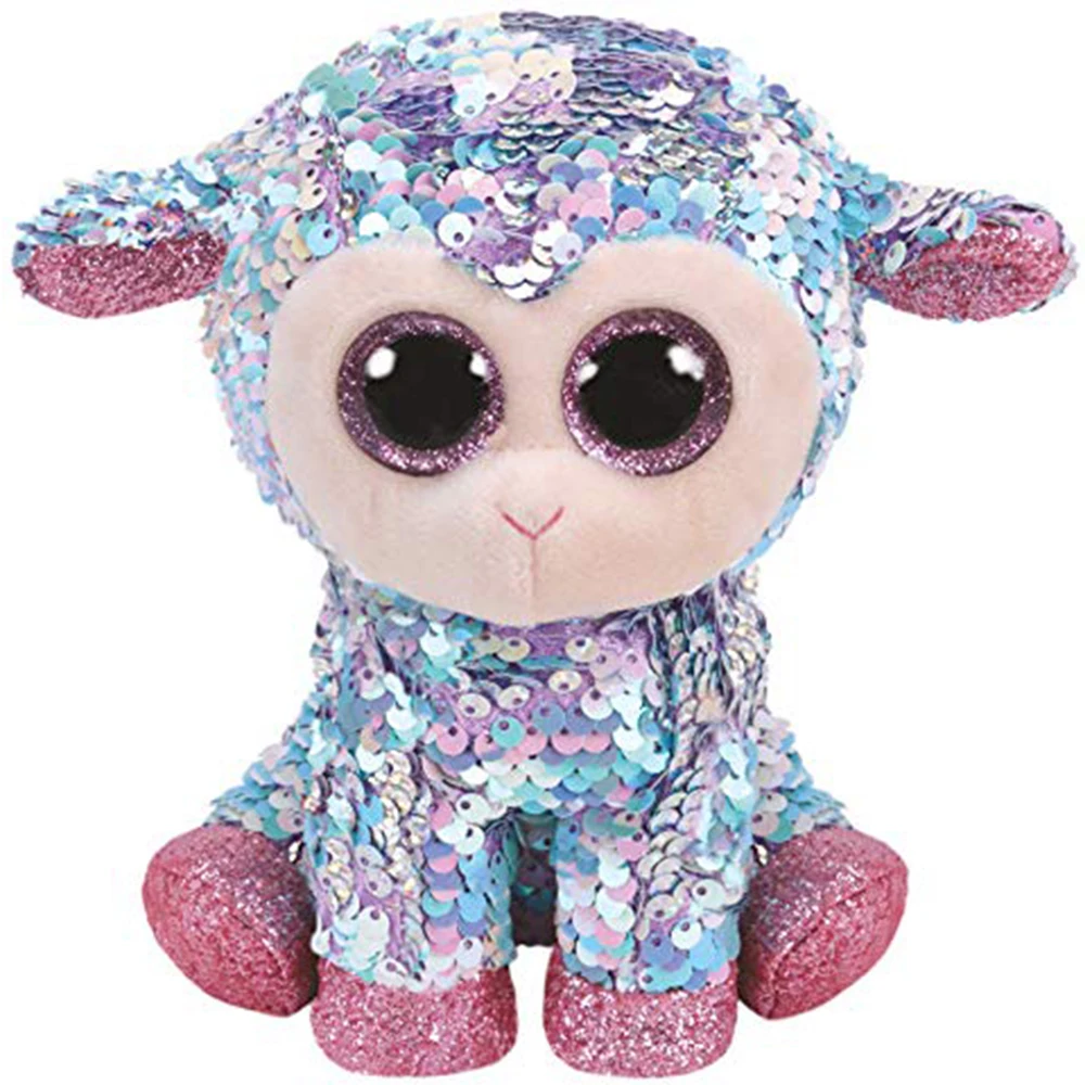 

Pyoopeo Ty Sequins Flippables 6" 15cm Tulip the Lamb Plush Regular Stuffed Animal Sheep Collection Doll Toy with Heart Tag