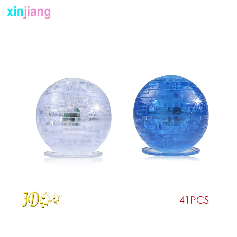 41pcs Diy 3d The Earth Crystal Puzzles Assembly Earth Jigsaw Flashing