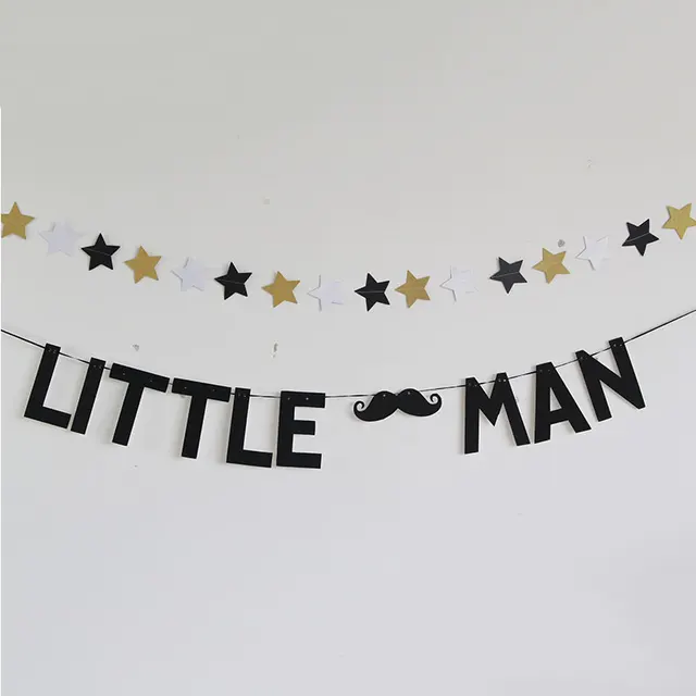 little man banners birthday paper banner party decorations welcome welcome babies