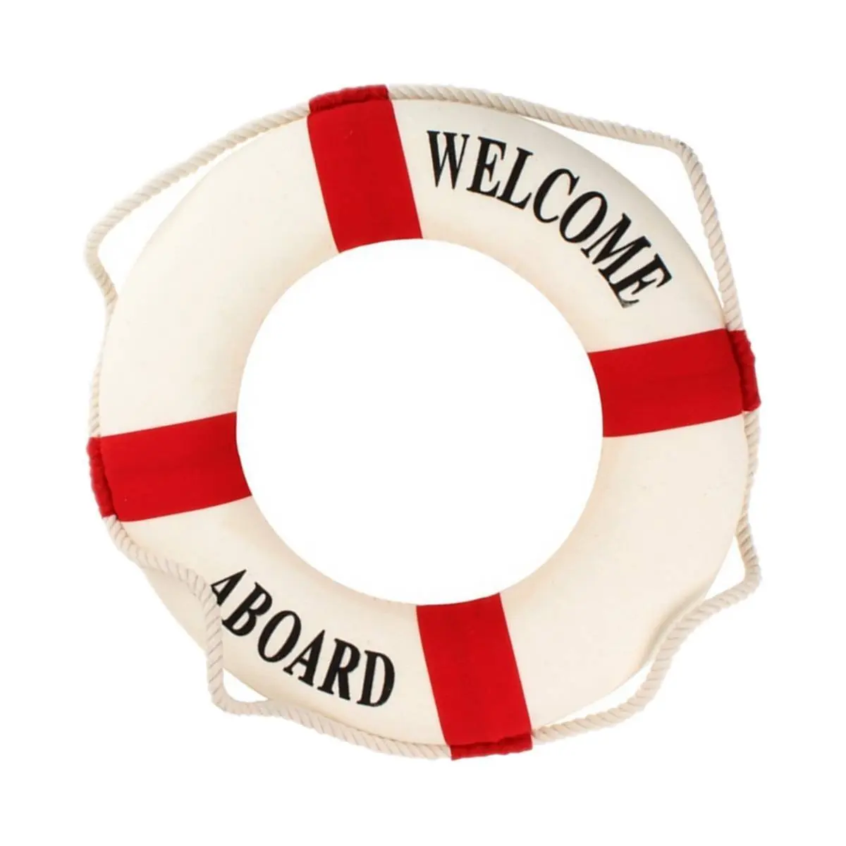 

RODE Welcome Aboard Foam Nautical Life Lifebuoy Ring Boat Wall Hanging Home Decoration Red 50cm