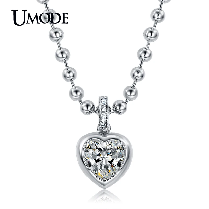 Umode 10 X мм ясно Heart Shaped CZ белый позолоченный пухлые в форме сердца моделируется