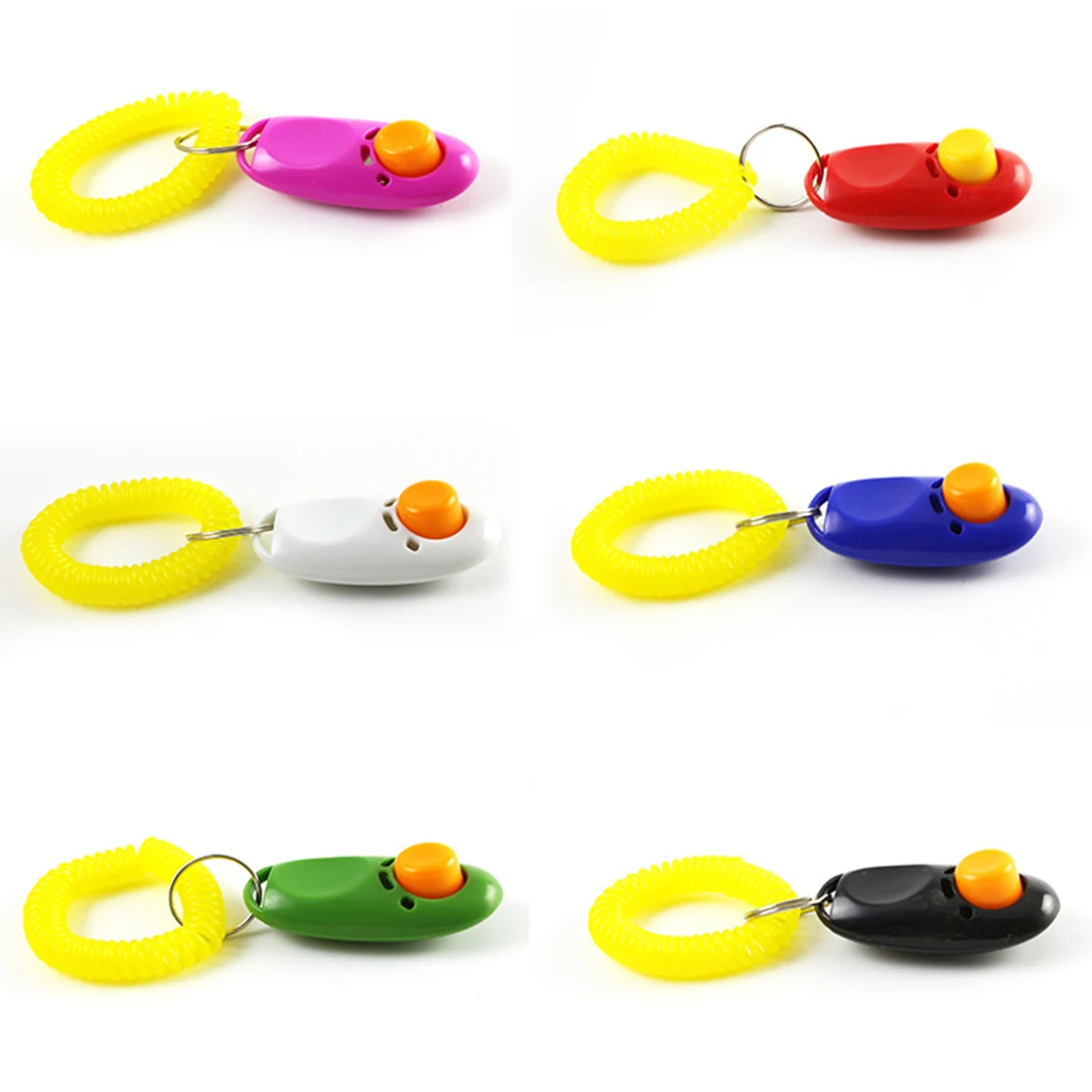 6 Colors Pet Dog Clicker Training Trainer Aid Wrist Dogs Clickers Stop Barking Repeller Products | Дом и сад