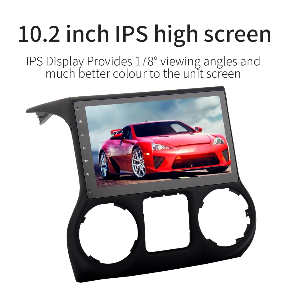 Cheap Dasaita 10.2" Android 9.0 Car GPS Radio Player for Jeep Wrangler 2015 2016 with Octa Core 4GB+32GB Auto Stereo GPS Multimedia 1