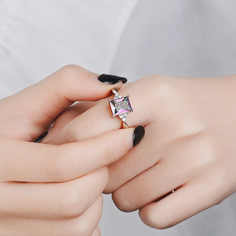square crystal wedding rings jewelry women (4)