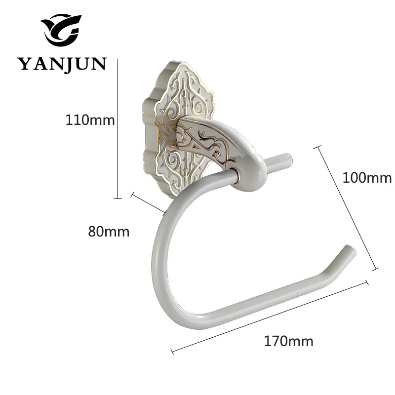 Yanjun держатель туалетной бумаги для хранения ванной комнаты кухонный диспенсер для бумажных полотенец рулон ткани вешалка цинковый сплав слоновой кости белый YJ-7751