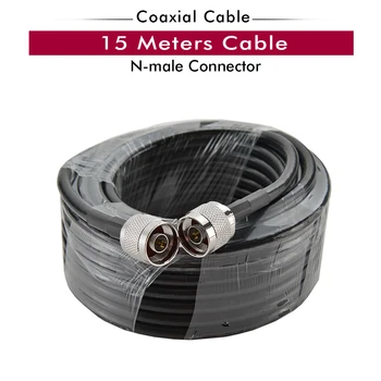 

15 Meters Black RG6 Coaxial Cable N Male to N Male Connector Low Loss Coaxial Cable for Antenna and Cell Phone Signal Repeater