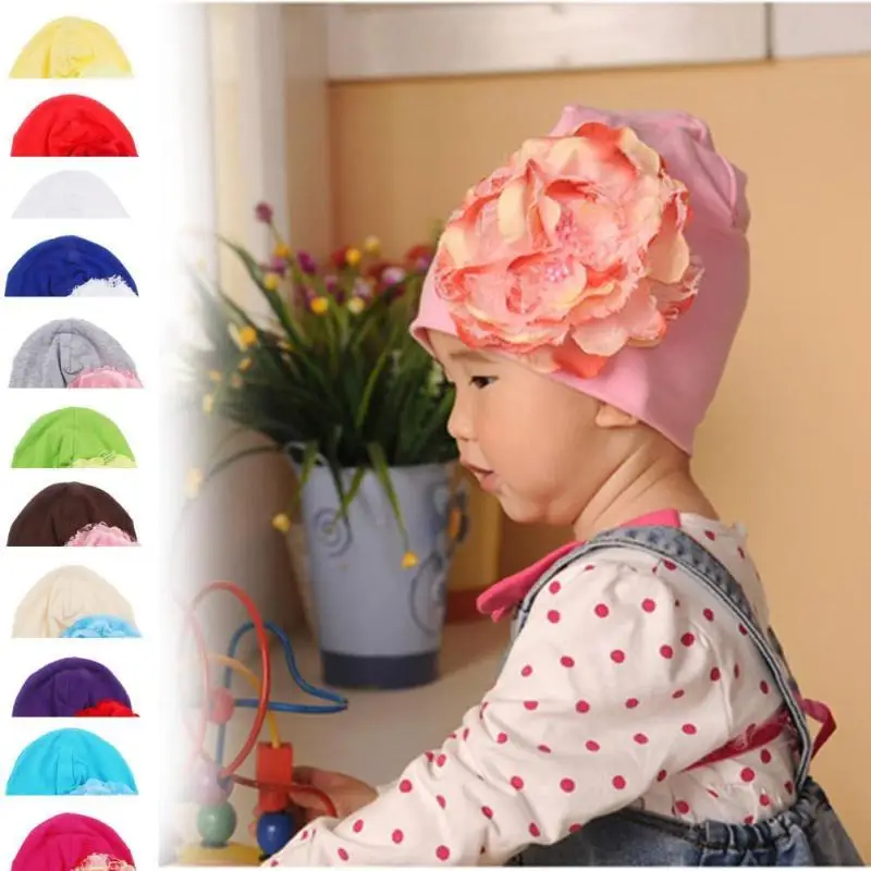 

Floral Baby Girl Toddler Infant Children Cotton Soft Cute Hat Cap Winter flower Hats Baby Beanies photo props Accessories D4