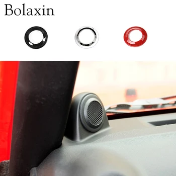 

High Quality Bolaxin 2 Pcs ABS Speaker Horn Cover Trim for Jeep Wrangler 2007-2014 (Silver&Red&Black)