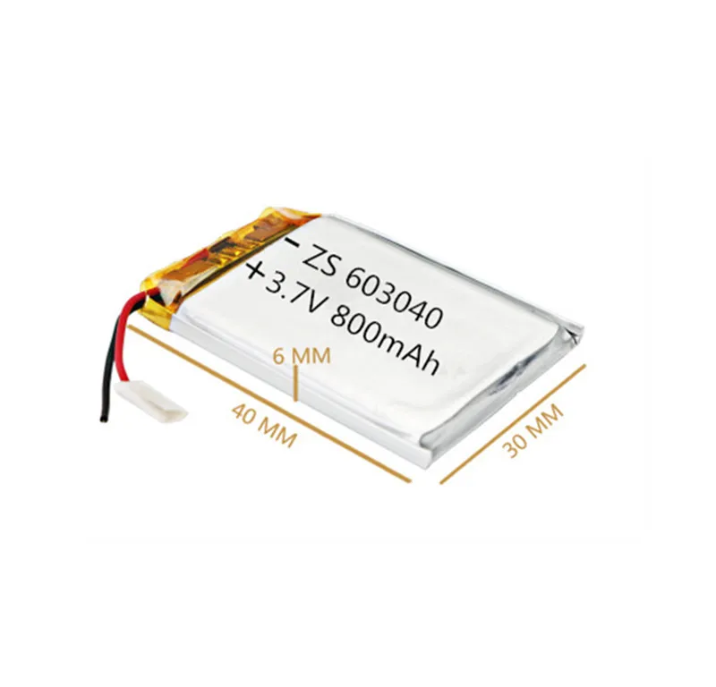 

1/2pcs 603040 Li Ion Polymer 800mah Battery 3.7 V Rechargeable 800mah Lipo Lithium Batteries With Pcb Protection