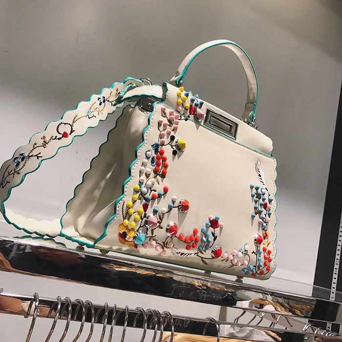 2017 font b Women b font Peekaboo font b Bag b font Embroidery Famous Brand font