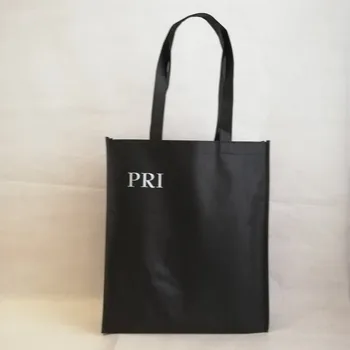 

1000pcs/lot Black Reusable Non Woven Shopping Tote Bags Custom Your Company Logo Promotional Eco Handbag for Fair or Trade Show