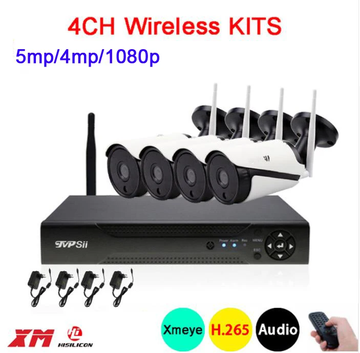 

5mp/4mp/1080p Remote Control 36pcs Infrared ICsee Waterproof H.265 + 25fps 4Channel WIFI Wireless IP Camera kits Free Shipping