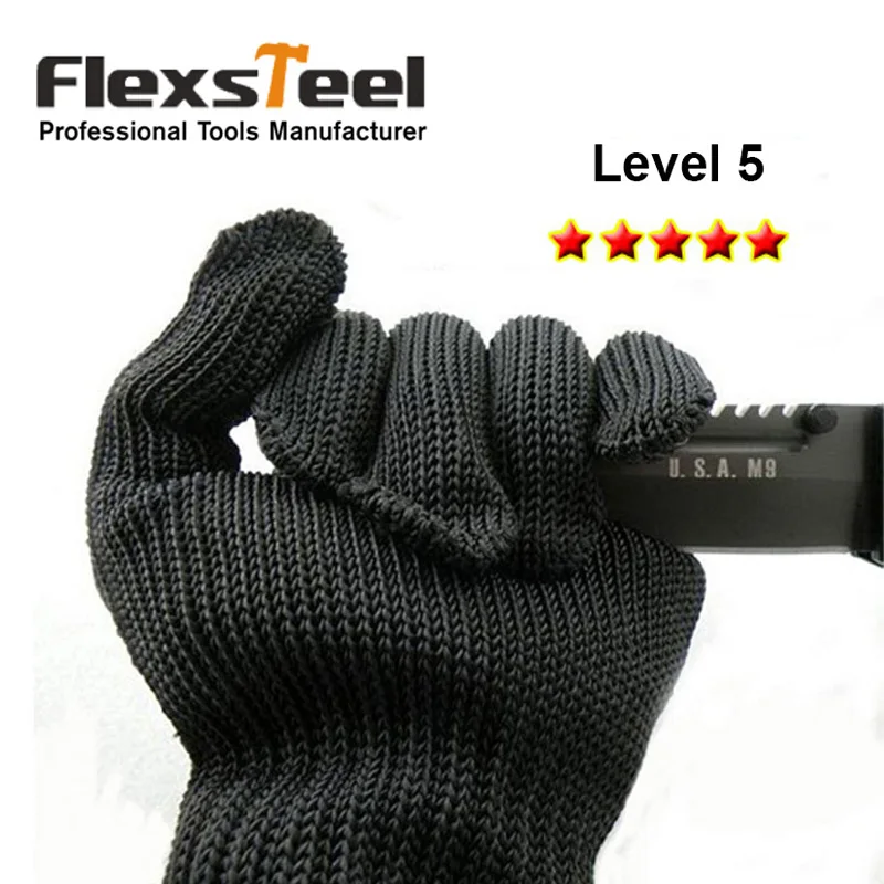 Flexsteel Cut Resistant Gloves High Performance Level 5 Protection Food Grade Size Medium for Kitch