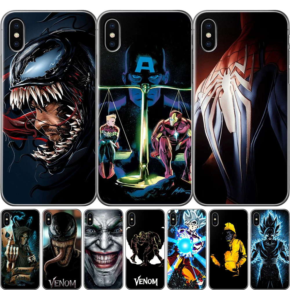

Venom Joker Cases for iPhone 5 S SE X Phone Case Soft TPU Silicone Case For iPhone 6s 6 7 8 Plus XS Max XR Coque Frosted Fundas