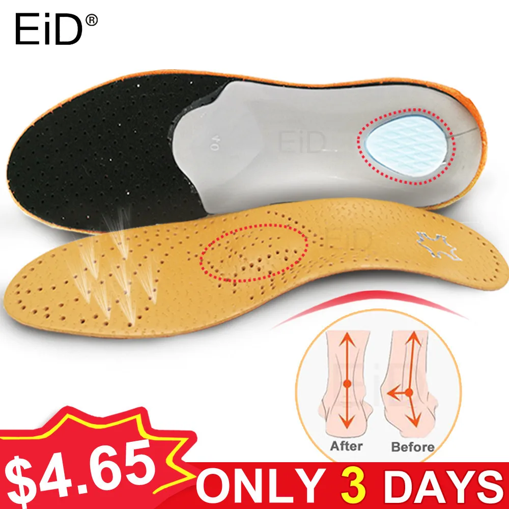 

EiD Leather orthopedic shoes sole Insoles orthotic insole for Flat Feet Arch Support for feet men and women OX Leg shoes pads