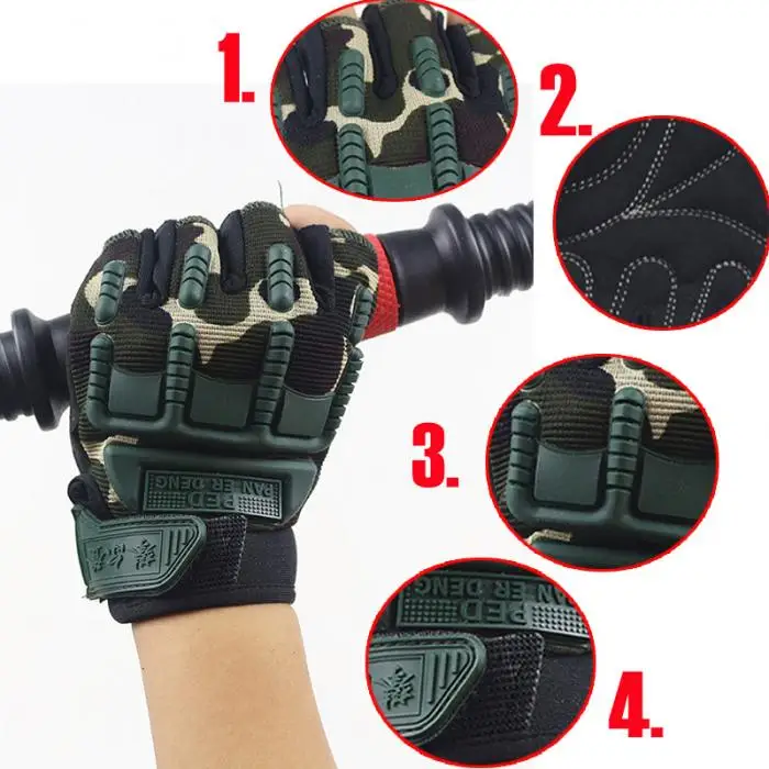 Детские тактические перчатки на пол пальца противоскользящие перчатки для спорта на открытом воздухе YH-17