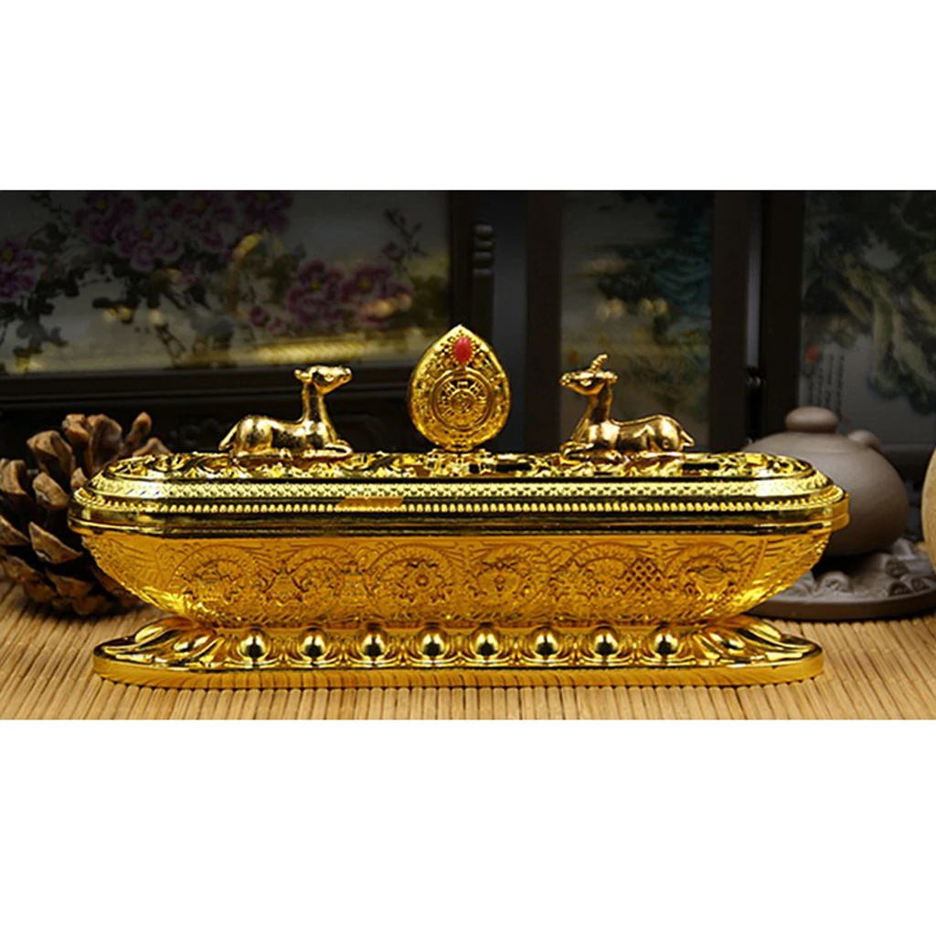 Alloy Incense Burner Holder Buddhism Censer Sandalwood Lotus Flower Censer for Home Office