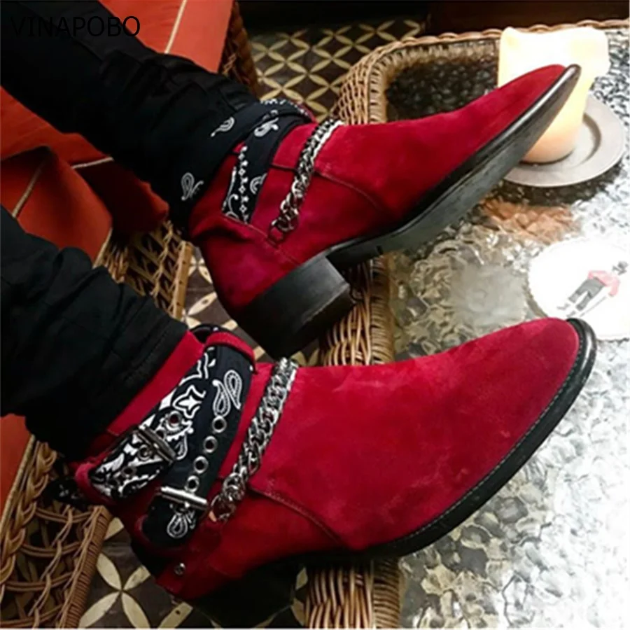 red casual boots