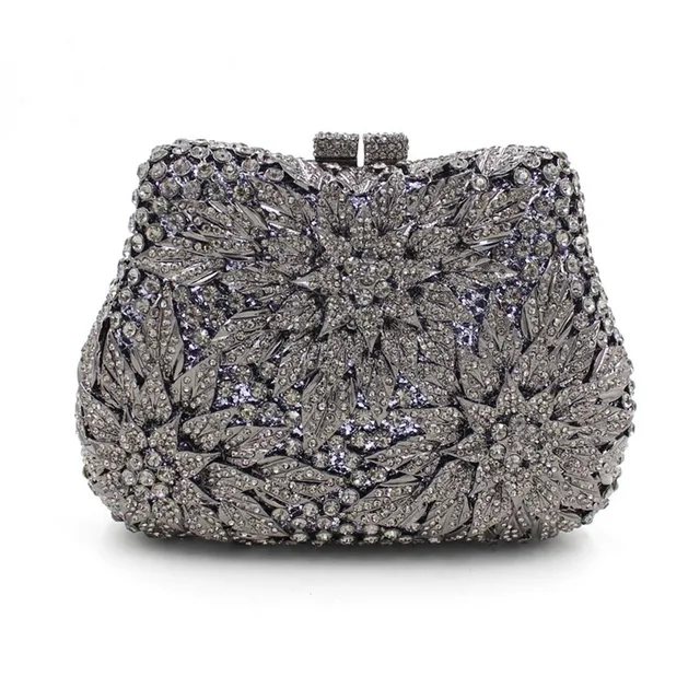 Exquisite Rhinestone Decor Retro Women Evening Handbags Wedding Two Exquisite Rhinestone Decor Retro Women Evening Handbags Wedding Two Side Crystal Clutch Vintage Bags