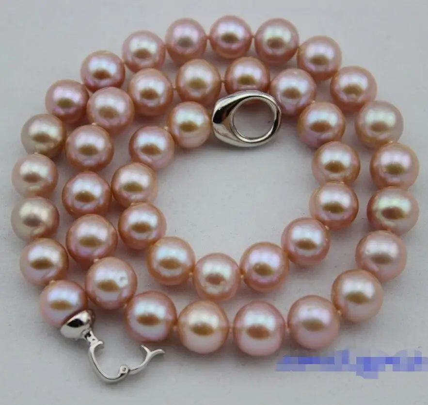 

Free shipping hot sale Women Bridal Wedding Jewelry >>freshwater pearl necklace 10-11mm Natural color purple 17.5INCH "Handmade