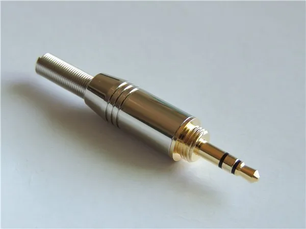 

10pcs high quality Gold plate 1.8" 3.5mm stereo Male plug adapter solder Connector for 4mm cable