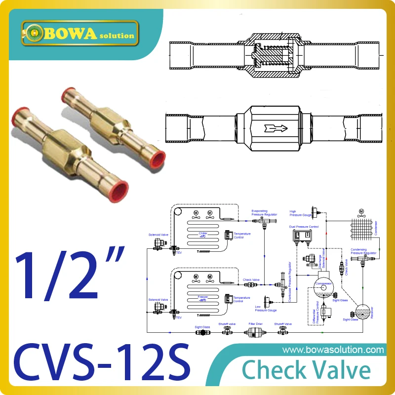 

1/2" solder check valve installed in heat pump water heater and floor heating