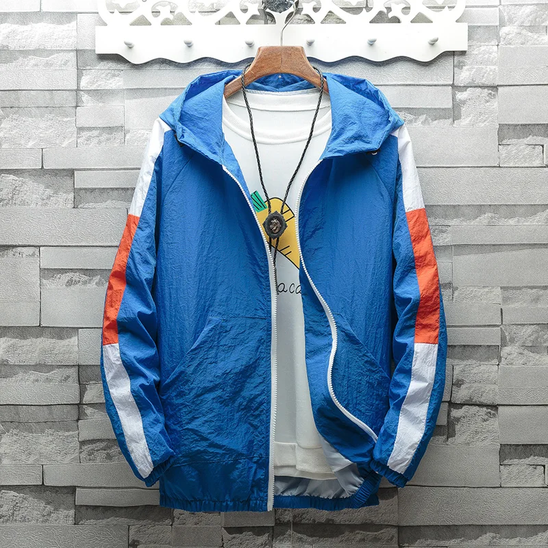 Jacket spring  fashion coat men's hooded casual jacket men's coat thin section large size S-XXXL men's outdoor sports jacket
