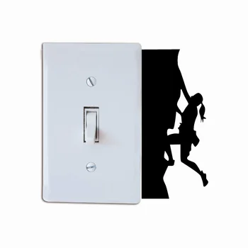 

KG-293 Young Girl Rock Climber on Light Switch Sticker - Bedroom Home Decor Wall Sticker Home Wallpaper