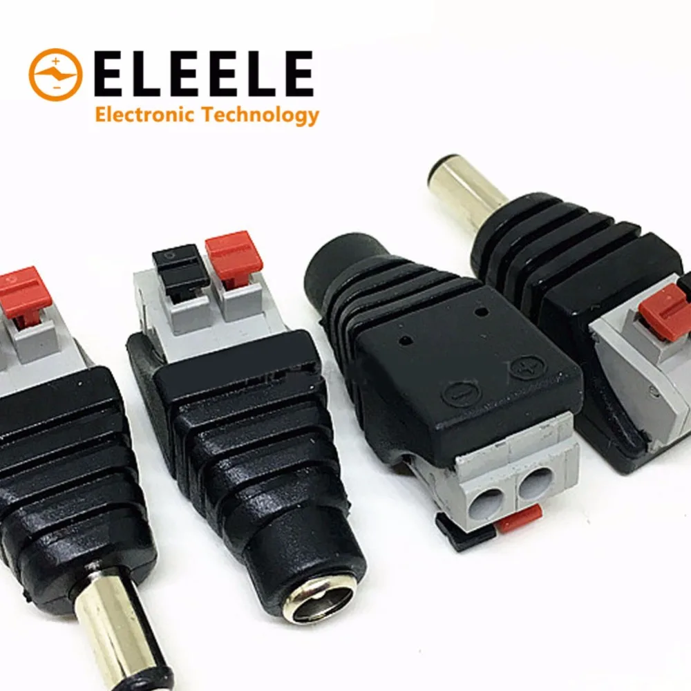 

Male + Female connector 2.1*5.5mm DC Power Jack Adapter Plug Connector for 3528/5050/5730 single color led strip PN35