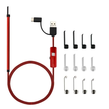 

Nylon Ear Cleaning Endoscope 2 in1 USB HD Visual Ear Spoon 5.5mm Mini Camera Android PC Ear pick Otoscope Borescope Health Care