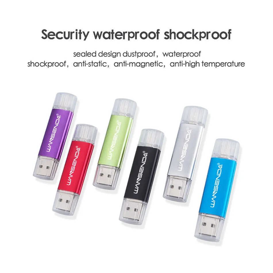 Флеш накопитель Wansenda OTG 256 ГБ 128 Гб 64 USB флеш 32 флешка 16 8 2 0 Флешка для Android|USB