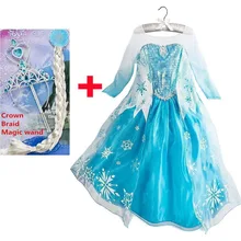 Nouvelle année costumes pour enfants elsa partie robe elza costume jurk robe de festa fantasias infantis par menina disfraz princesa