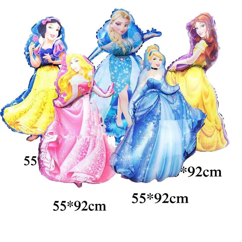 

5pcs foil balloons princess Cinderella& Belle & Snow White&Rapunzel mermaid elsa balloon for princess toys