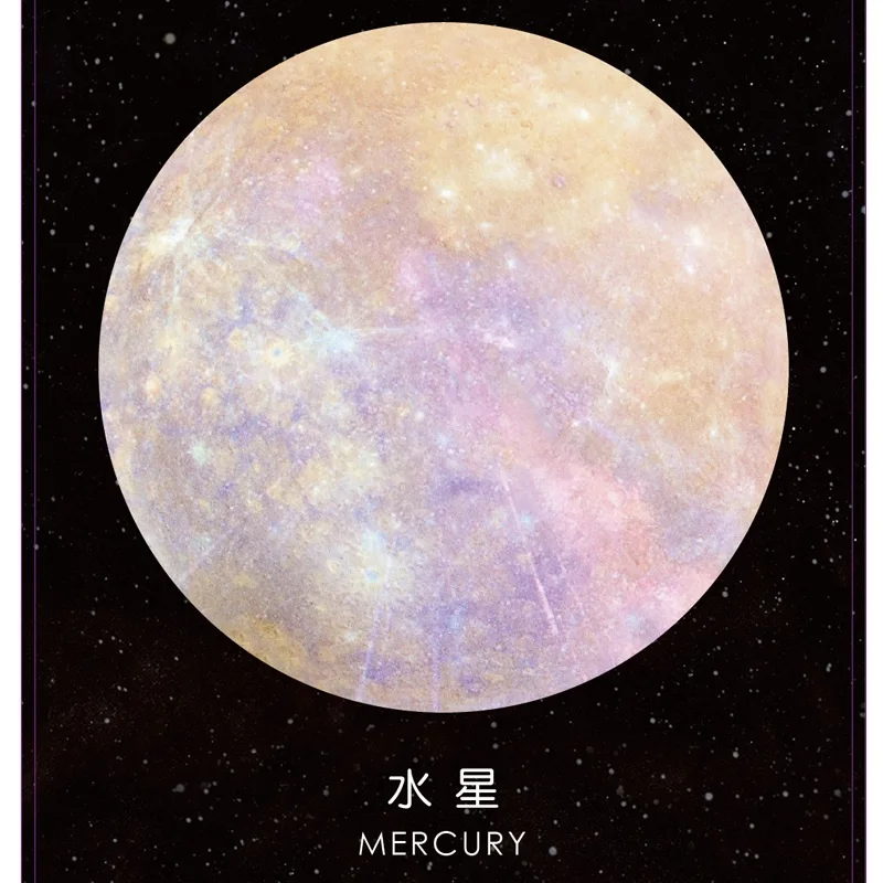 Креативная космическая галактика Луна милые Липкие заметки Kawaii блокнот стикер стационарный планировщик индекс вкладка украшение офиса - Цвет: Mercury