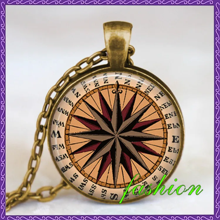 Compass jewelry, nautical compass steampunk pendant Chokers mariner's