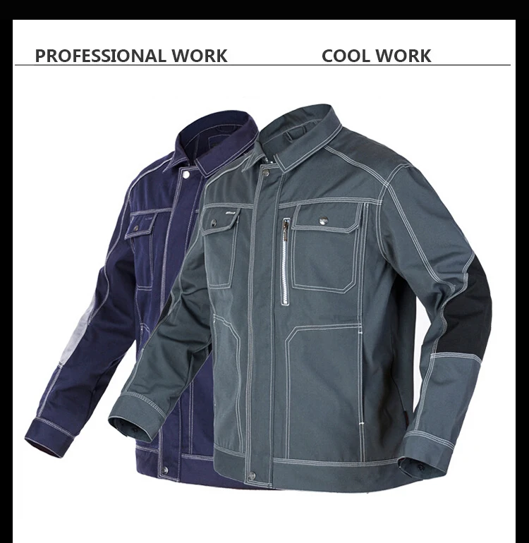 Men Workwear Jacket High quality Multi pockets Long-sleeved Work clothes uniforms Male mechanic construction Working Jackets (7)