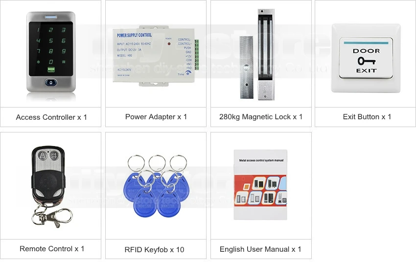 Diysecur 125 кГц RFID считыватель Пароль Клавиатура + Магнитный замок + Дистанционное управление двери Управление доступом безопасности Системы