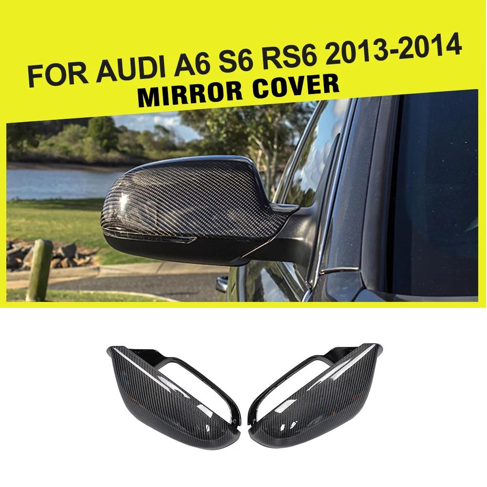 Carbon Fiber Replacement Style Car Side Mirror Cover Trim Caps Without