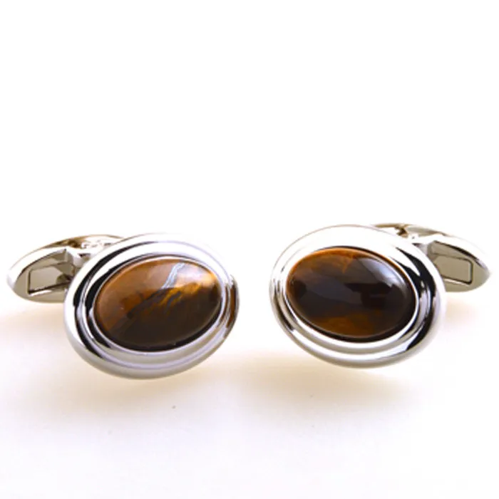 Top Level High Quality Natural Tiger Eye Stone Inlay Oval Embossed Stone Cu...