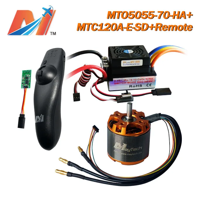 Maytech 120a 6s electric skateboard esc and 5055 70kv electric longboard motor and wireless
