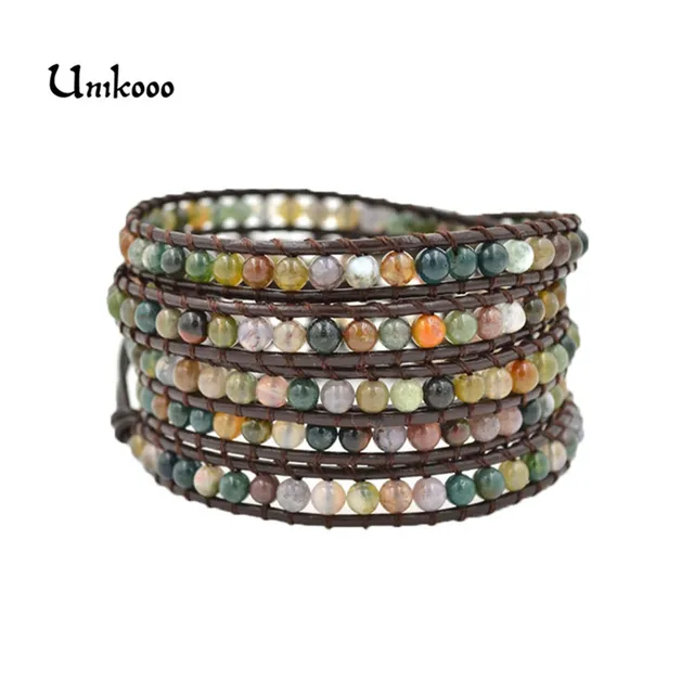 5 Wrap Bracelets India Stone On Natural Leather Strand For 5 Wrap Bracelets India Stone On Natural Leather Strand For Handmade Jewelry Whole