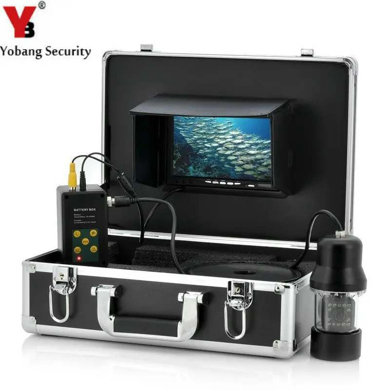 

YobangSecurity 1/3 CCD 700TVL Underwater Fishing Camera video Fish Finder 7" LCD Monitor 20M-100m Cable LED Rotate 360 Degree