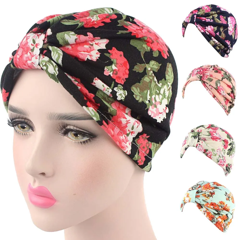 

New Striped Women Printing Cancer Chemo Hat Thin And Breathable Beanie Scarf Turban Head Wrap Cap