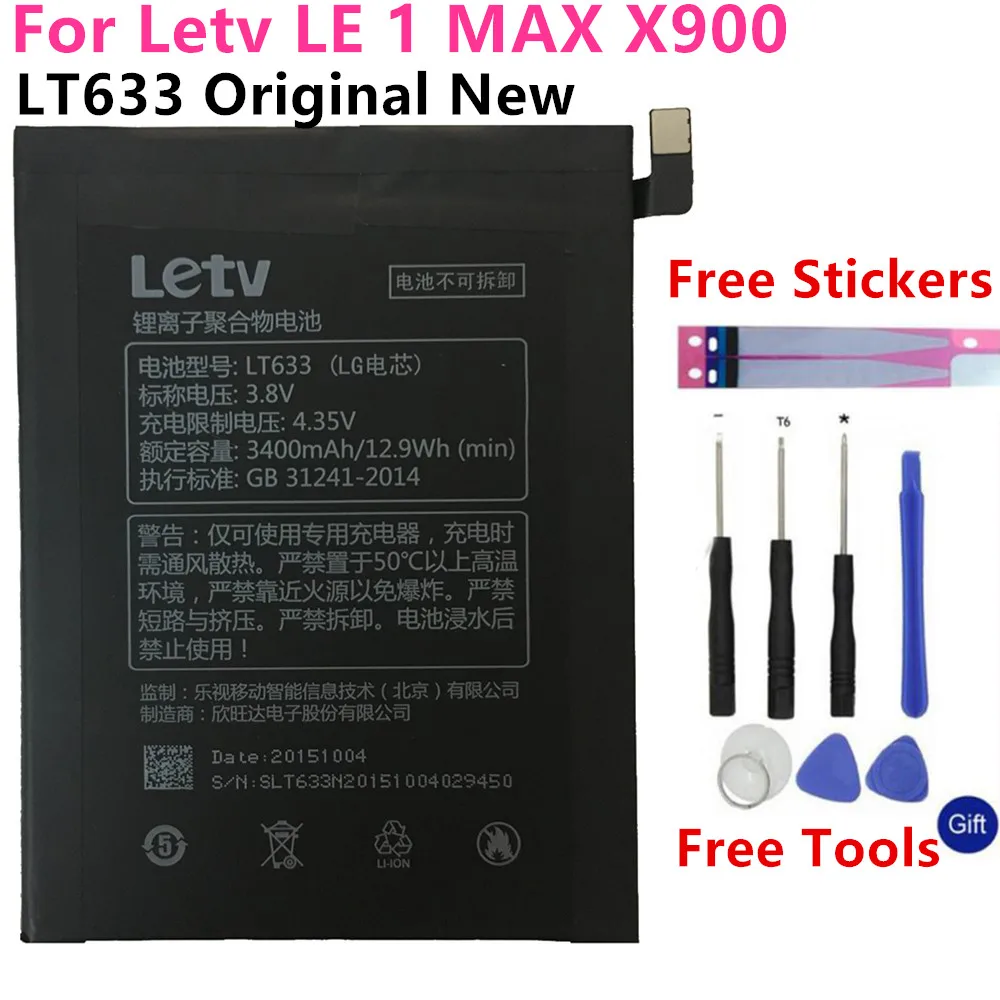 100% оригинальный новый 3400mAh LT633 батарея для Letv Le 1 Max X900 One + Бесплатные инструменты |