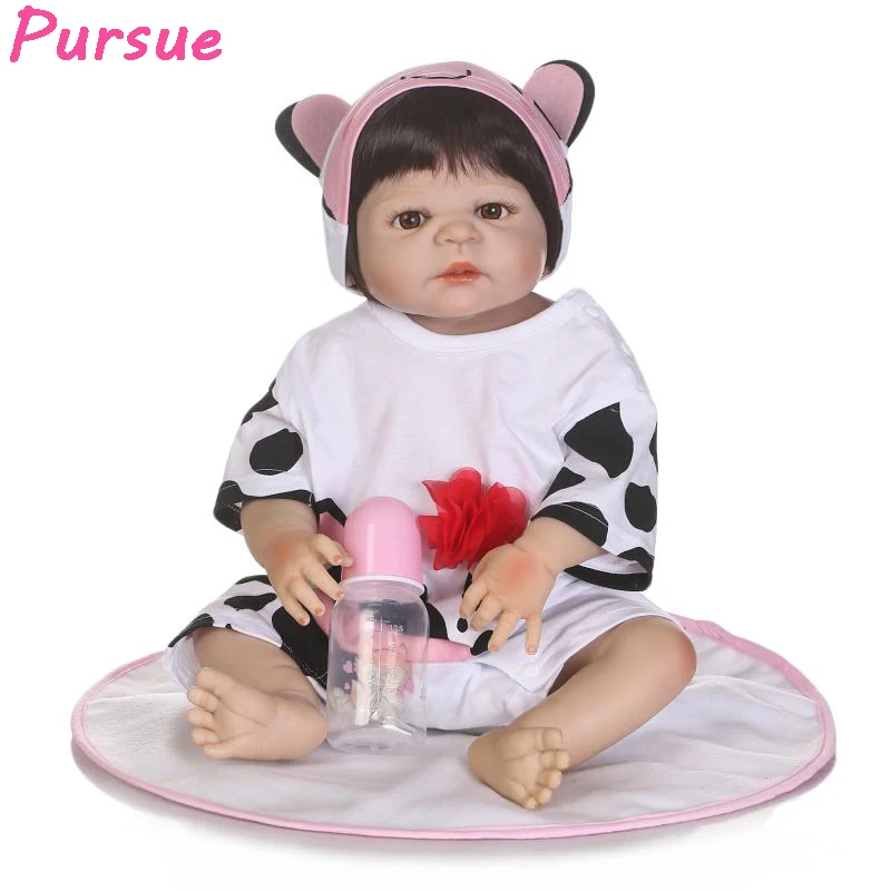 

Pursue 22"/57cm New Handmade Full Body Vinyl Silicone Reborn Baby Girl Doll bebe reborn com corpo de silicone inteiro menina