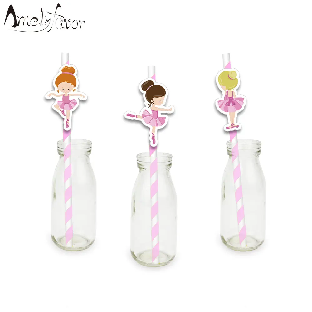 

Ballerinas Theme Party Paper Straws Tiny Ballet Girls Drinking Straws Grand Event Birthday Party Decorations Supplies